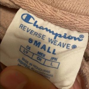 pink champion cropped hoodie size small